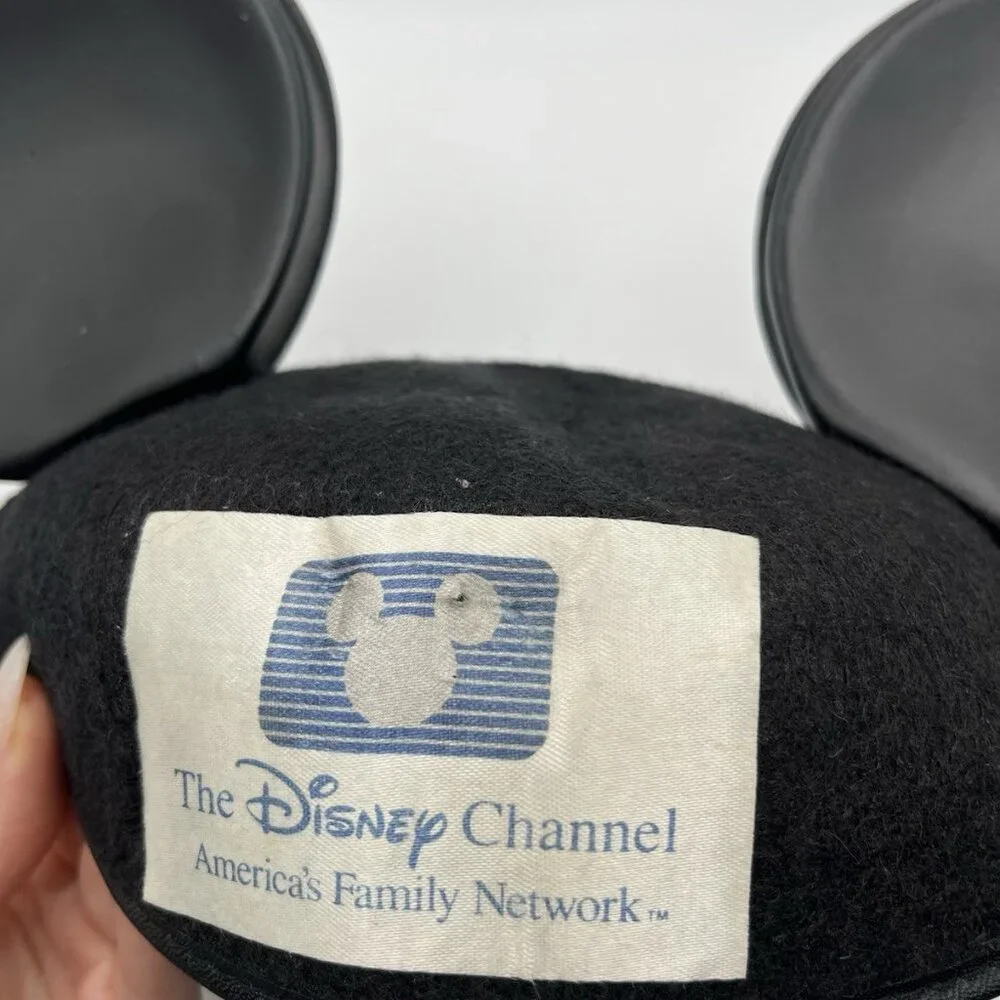 Vintage 1980s Disney Channel Black Mickey Mouse Ears Hat Benay Albee Promo RARE